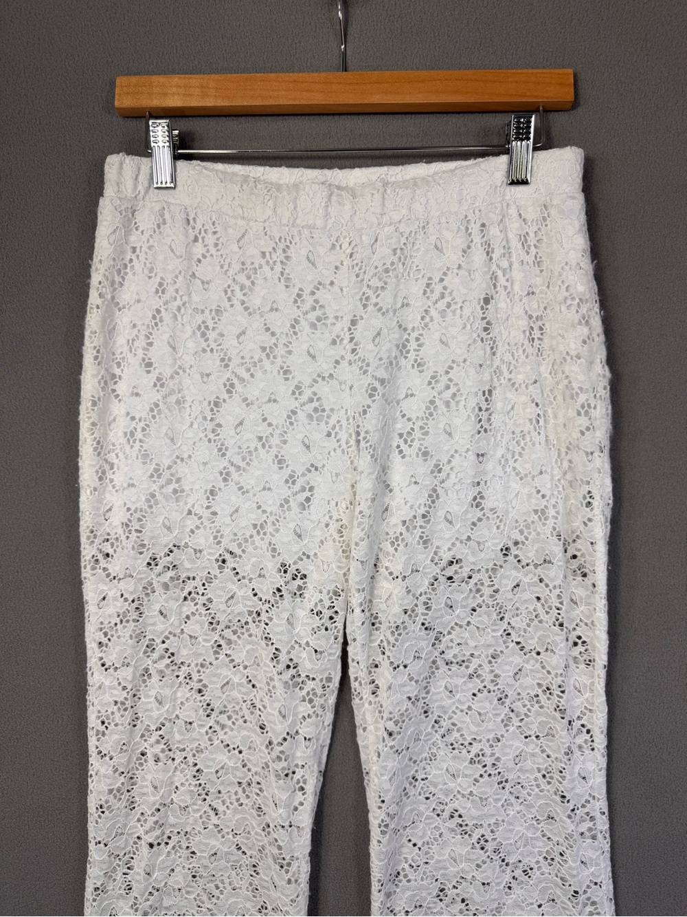 Vintage y2K Cache White Lace Flare Sheer Pants, Small - Picture 2 of 13